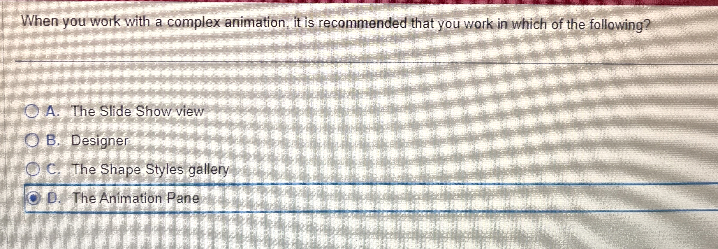 When you work with a complex animation, it is