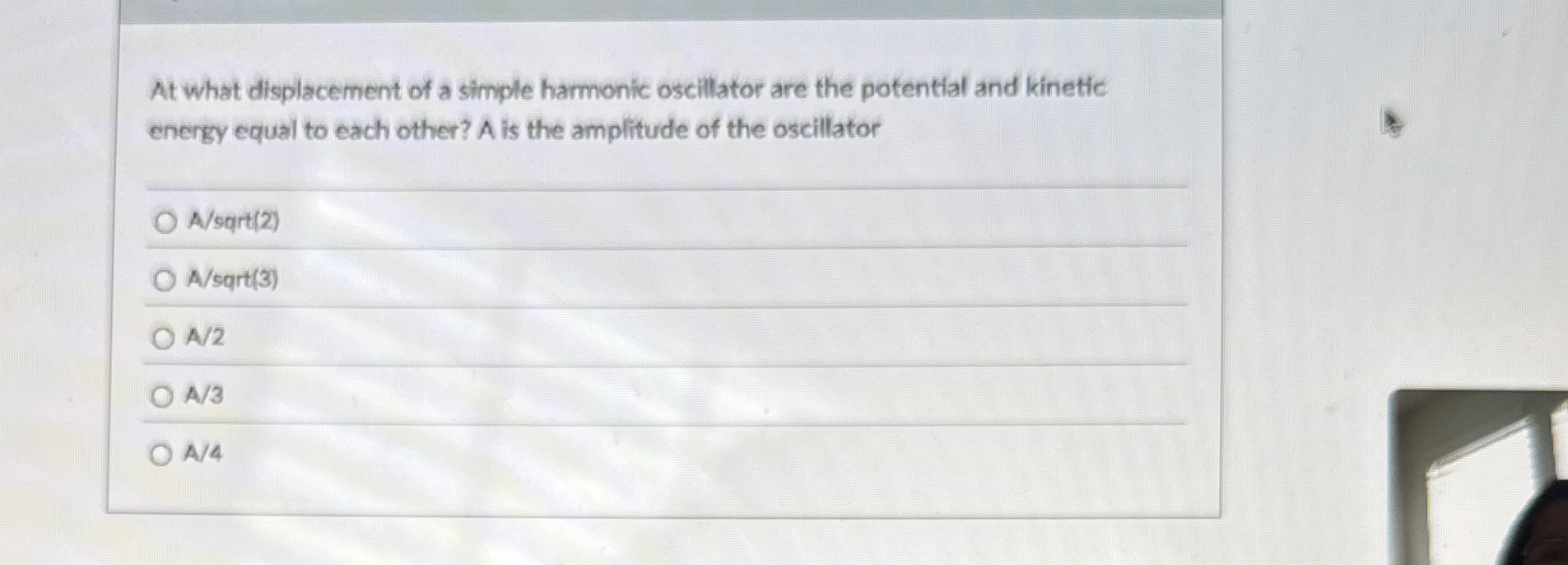 At what displacement of a simple harmonic
