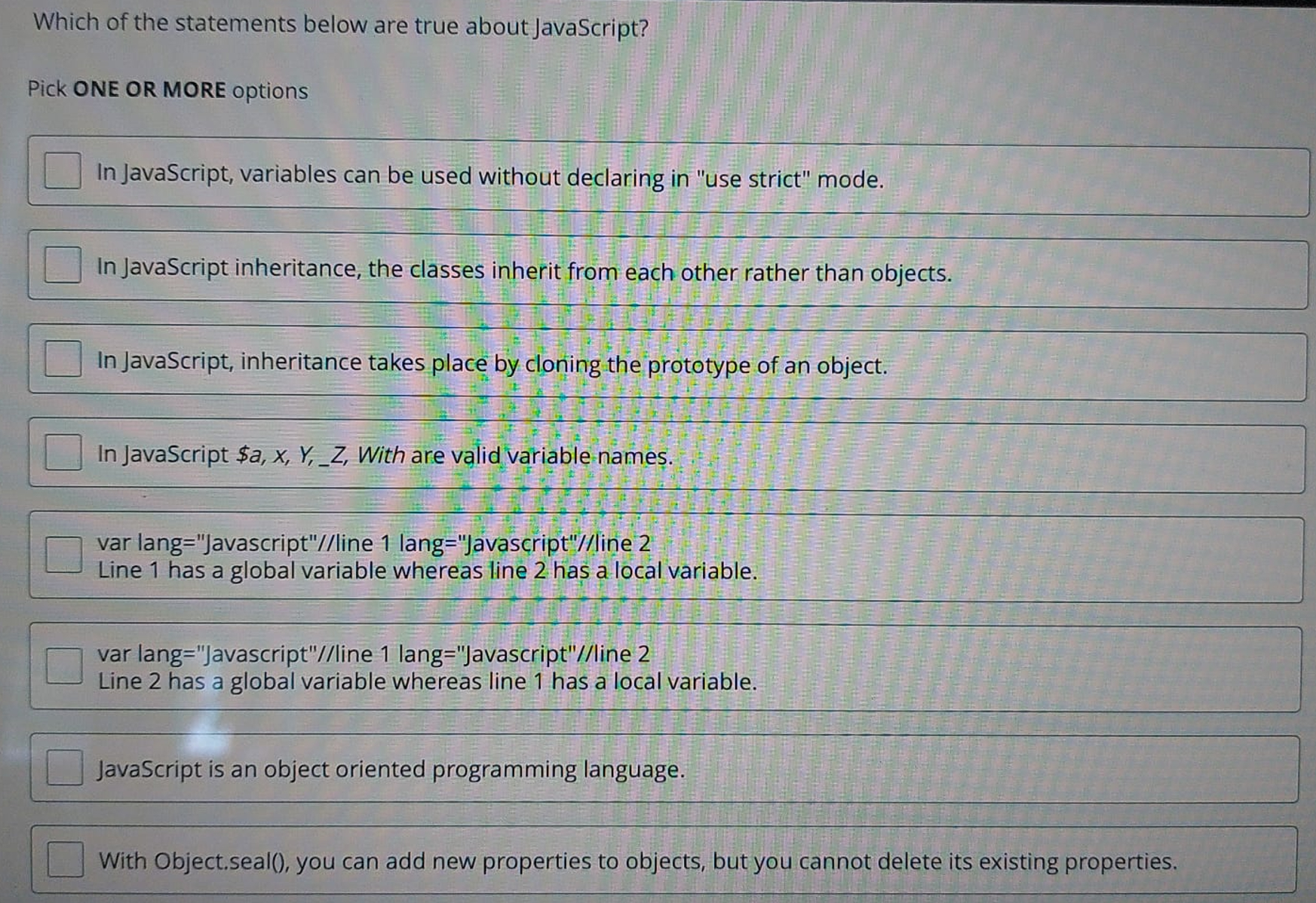 Which of the statements below are true about