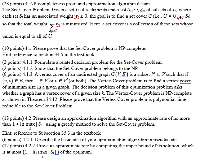 ( 2 8 points ) 4 . NP - completeness proof and
