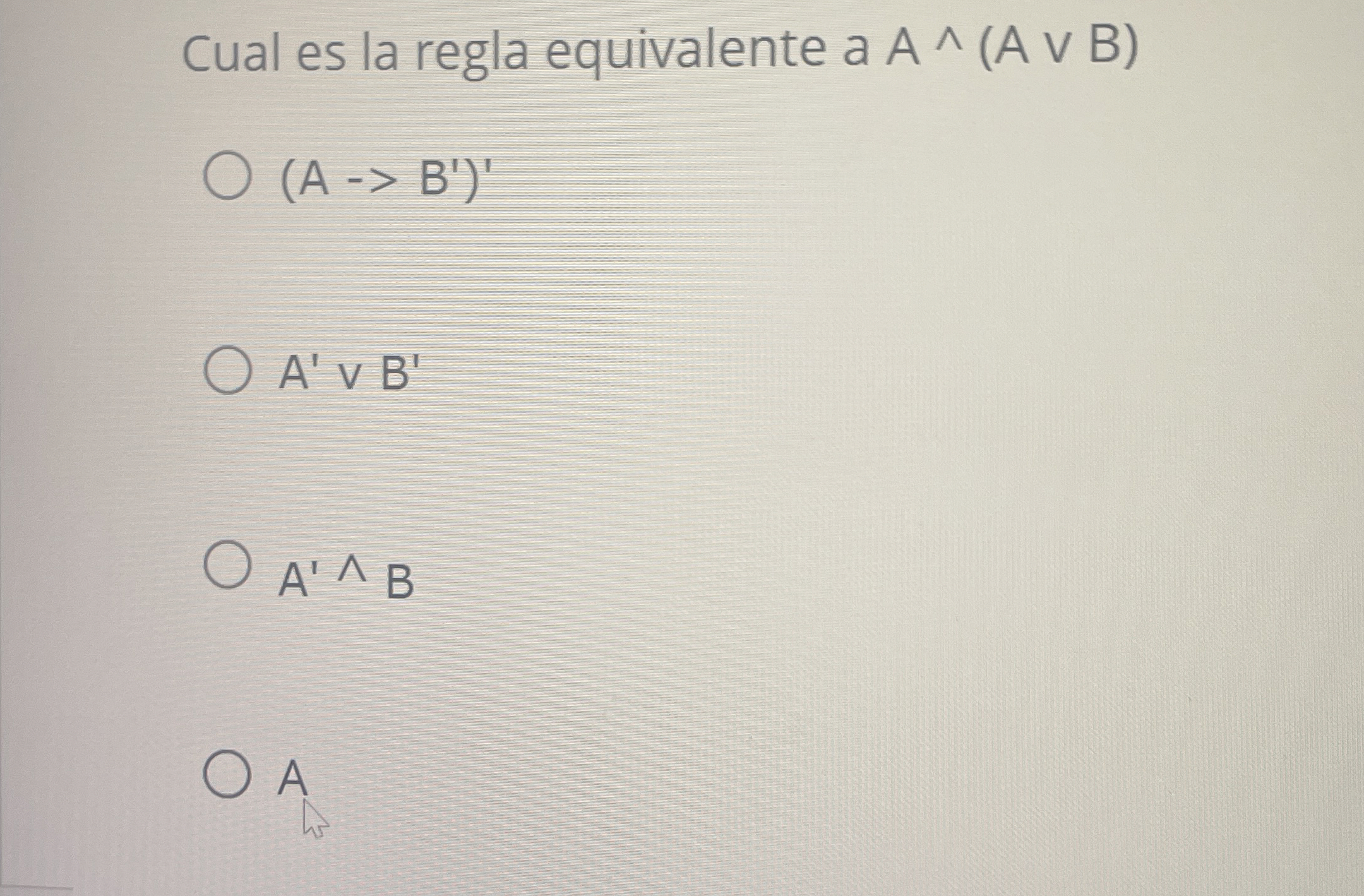 Cual es la regla equivalente a ? ? ? ? ? ( A v v