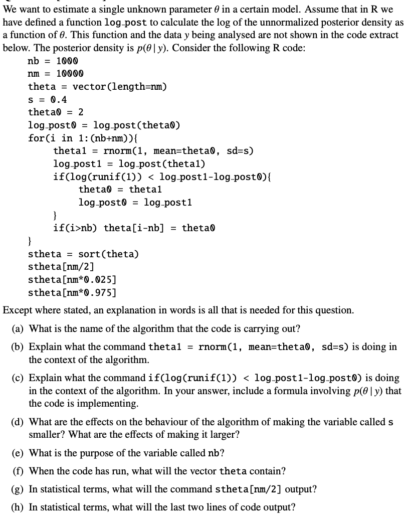 We want to estimate a single unknown parameter in