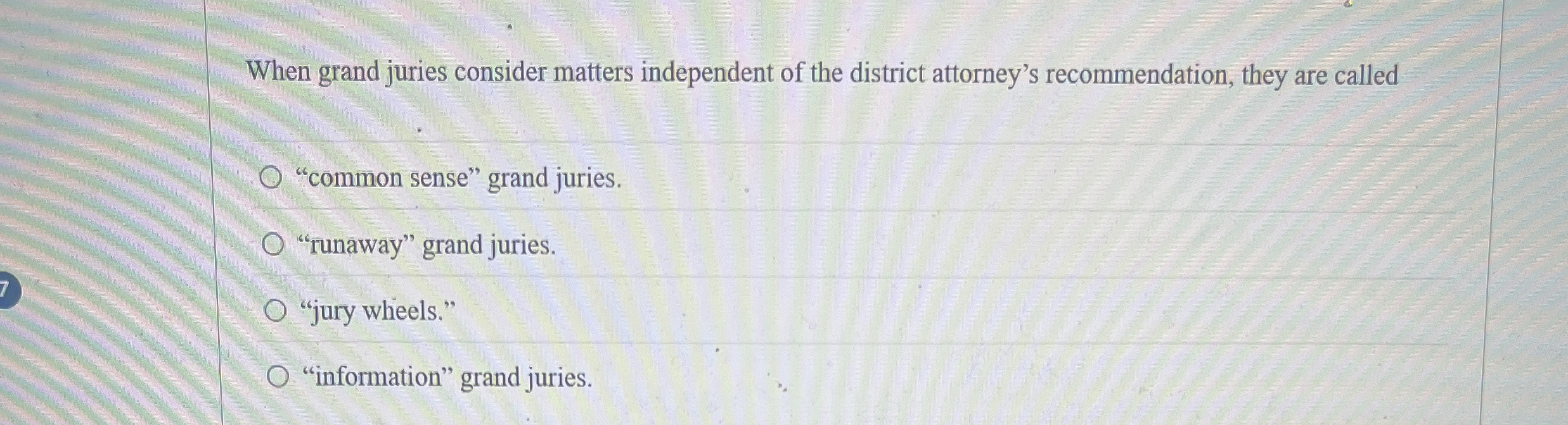 When grand juries consider matters independent of