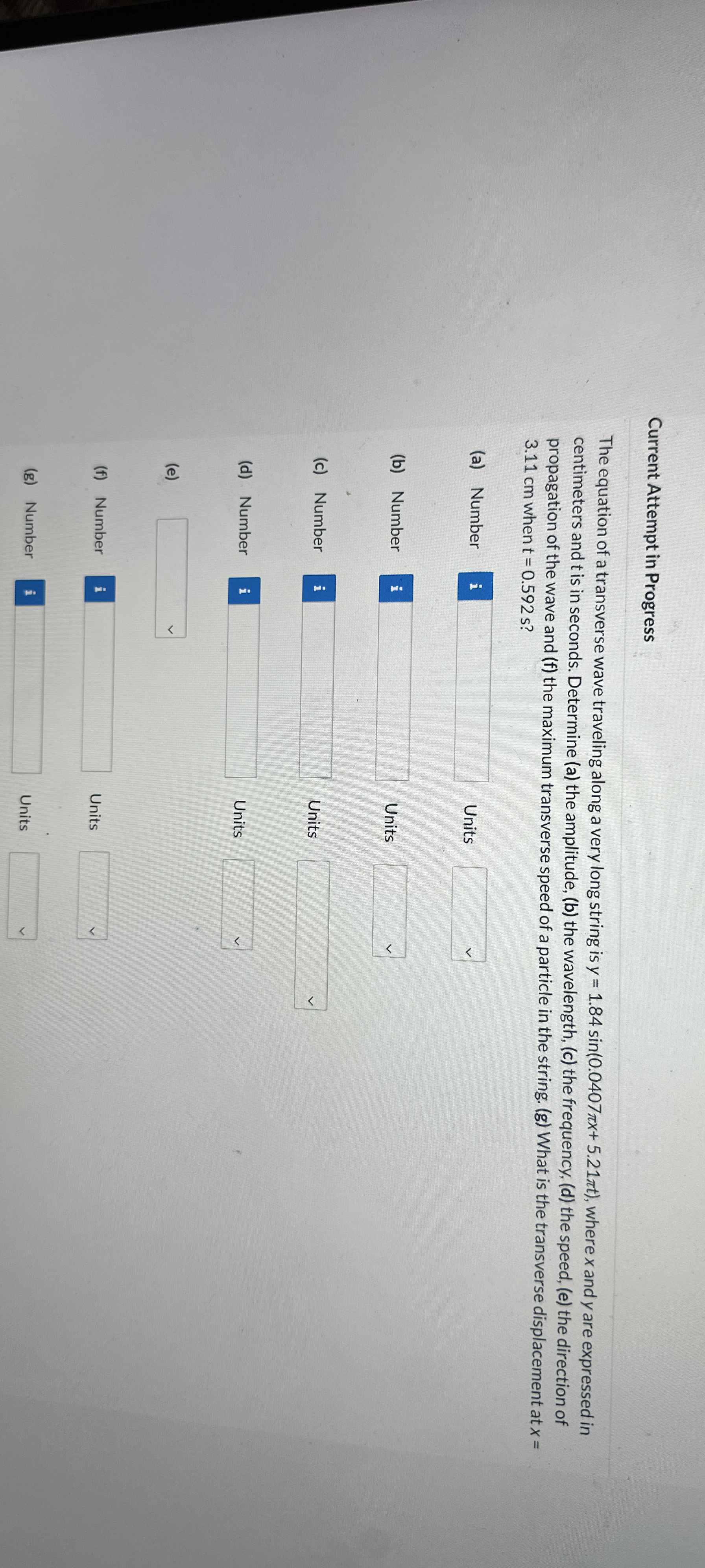 Current Attempt in Progress The equation of a