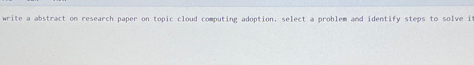 write a abstract on research paper on topic cloud