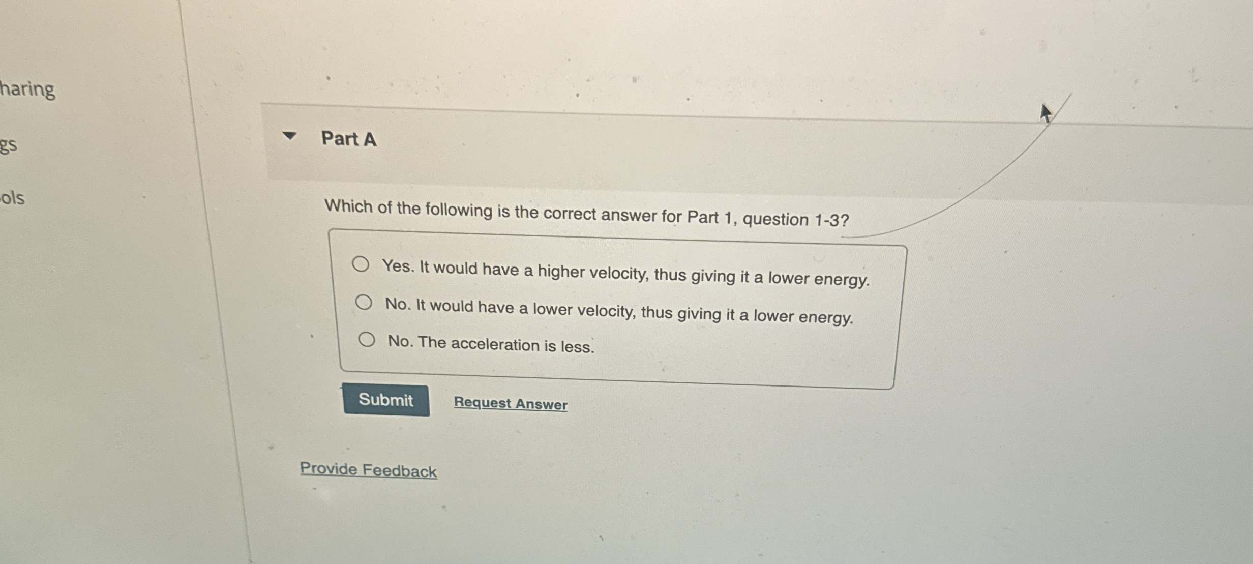 haring Part A Which of the following is the