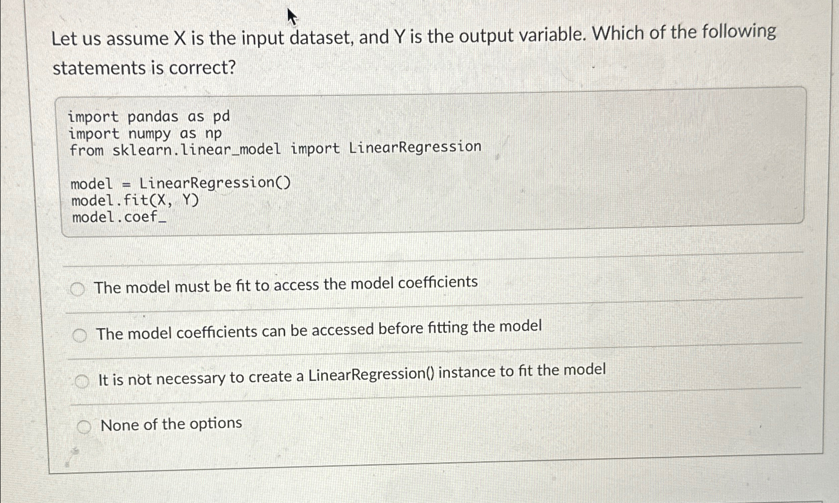 Let us assume x is the input dataset, and Y is