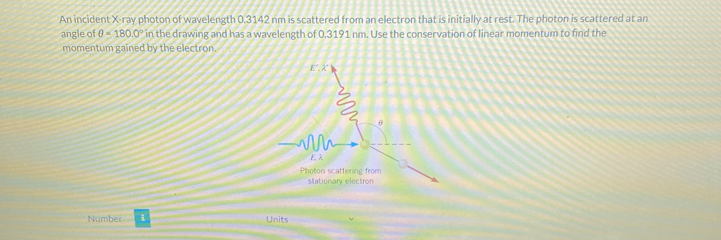 An incident x - ray photon of wavelength 0 . 3 1