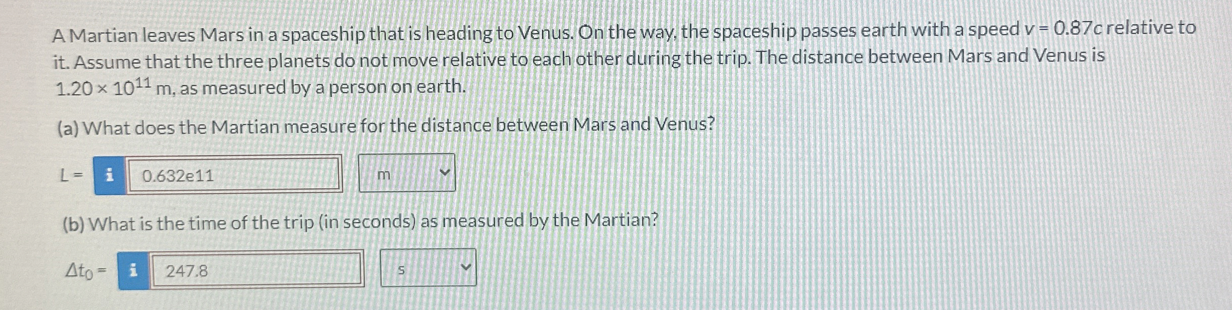 A Martian leaves Mars in a spaceship that is