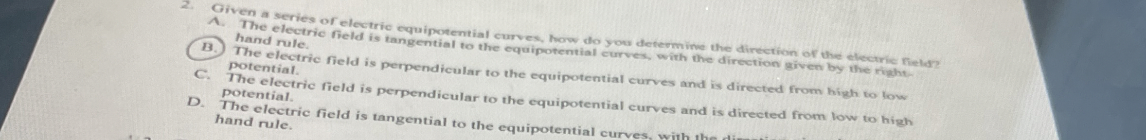 Given a series of electric equipotemtial curves,