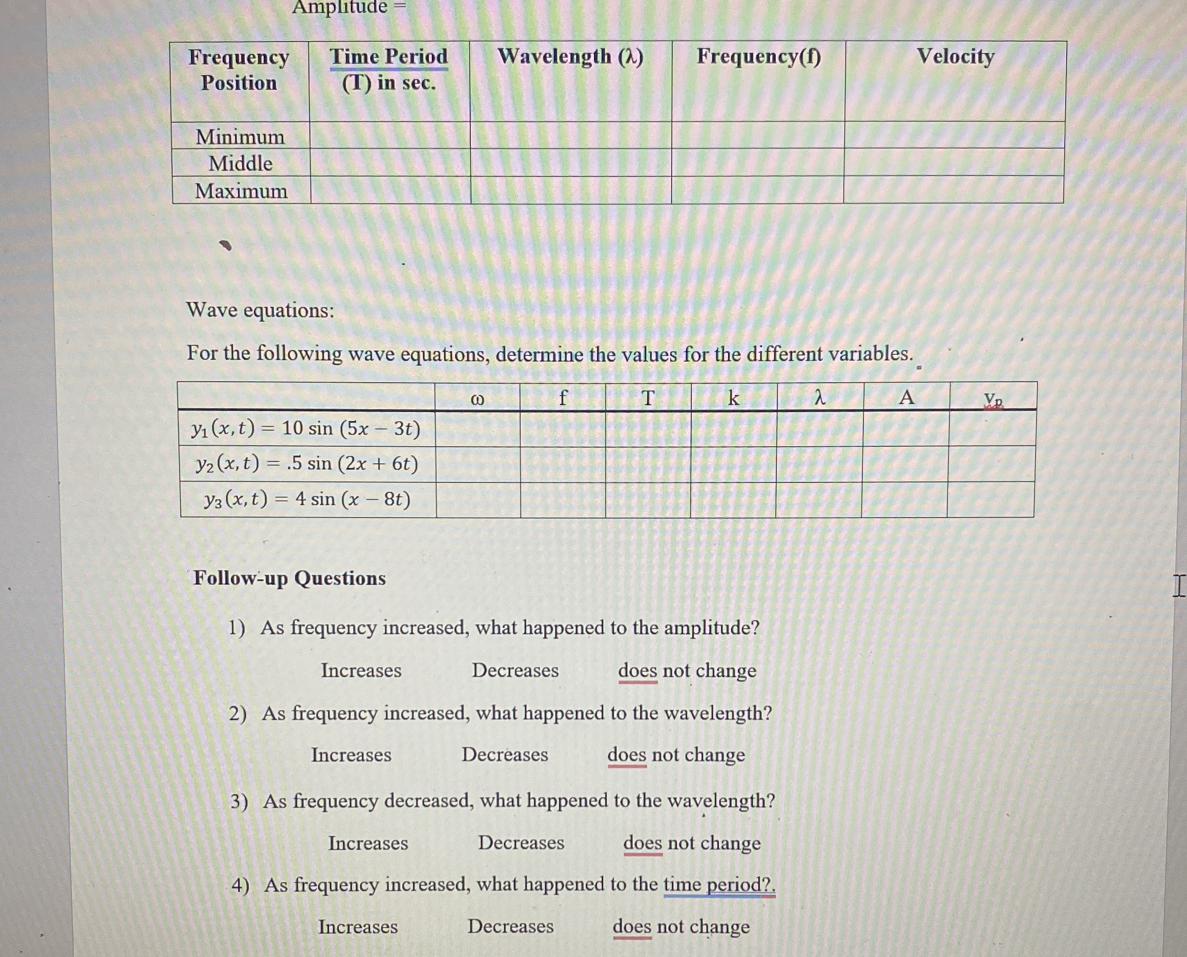 Amplitude = \ table [ [ \ table [ [ Frequency ] ,