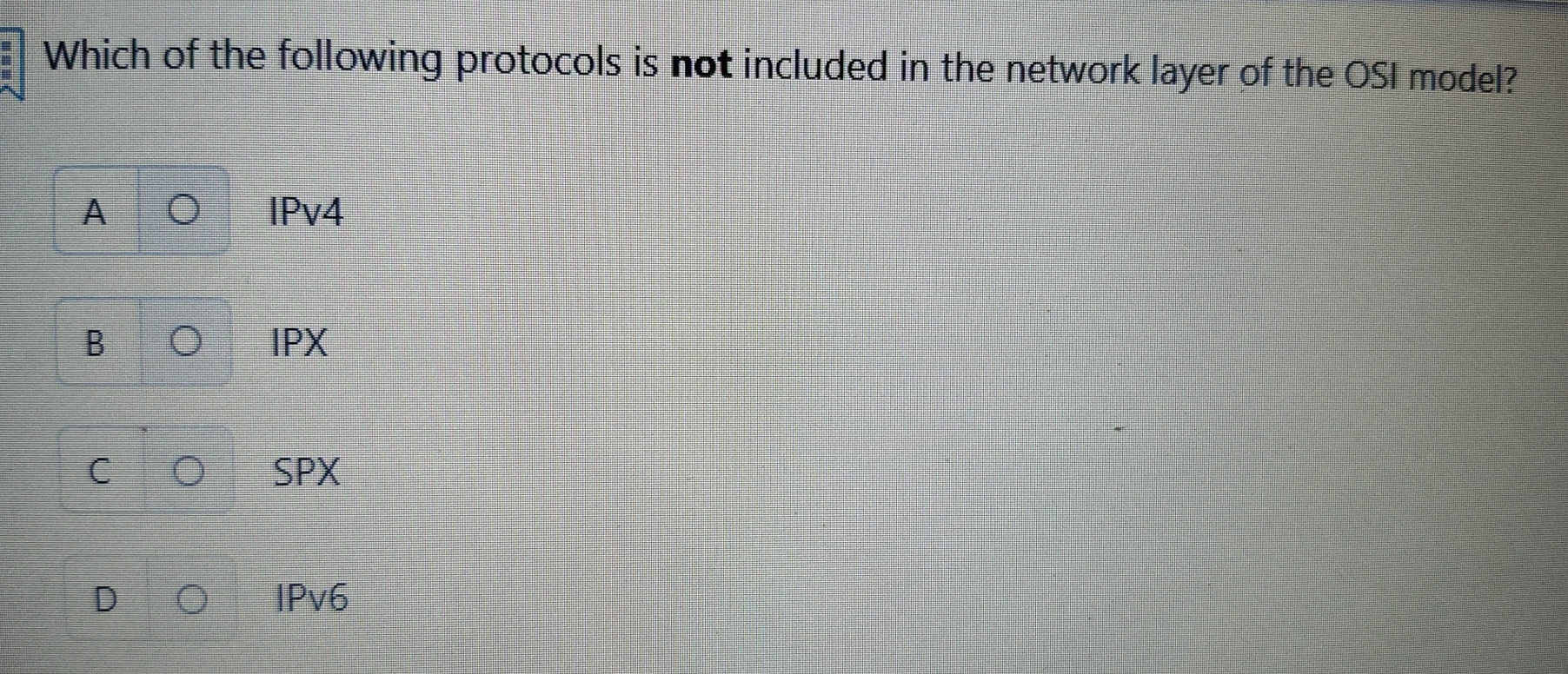 Which of the following protocols is not included