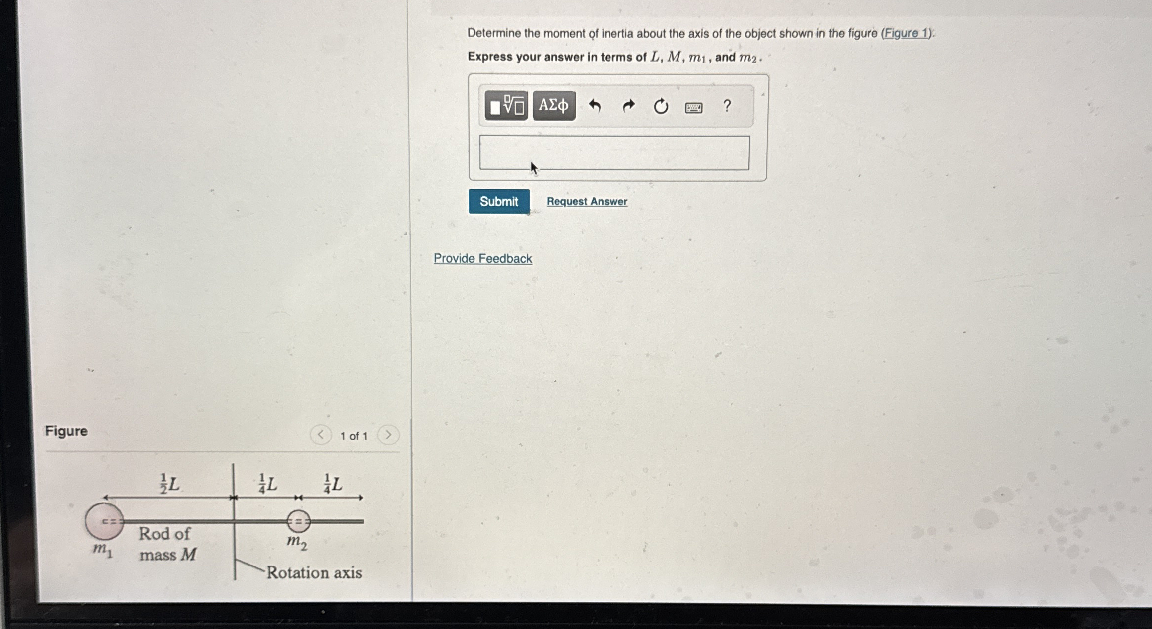 Determine the moment of inertia about the axis of