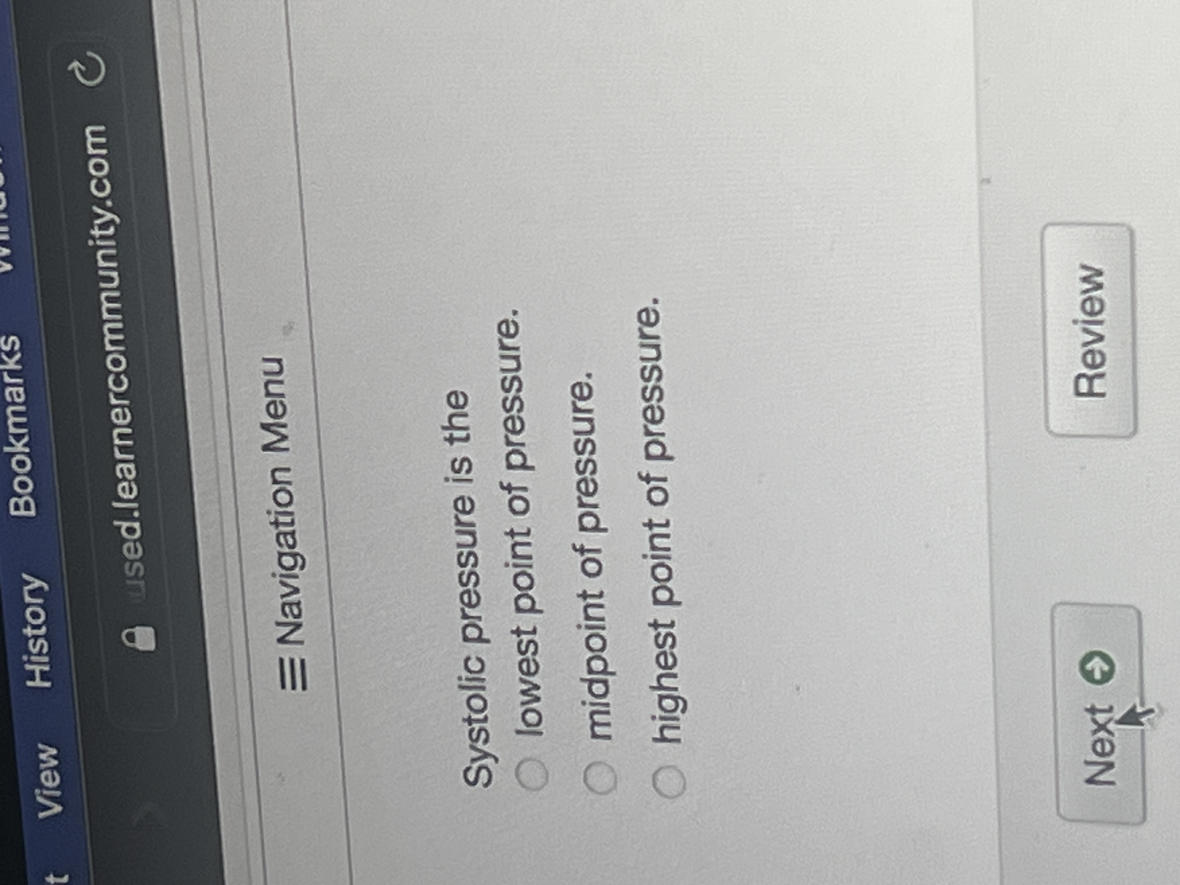 Navigation Menu Systolic pressure is the lowest