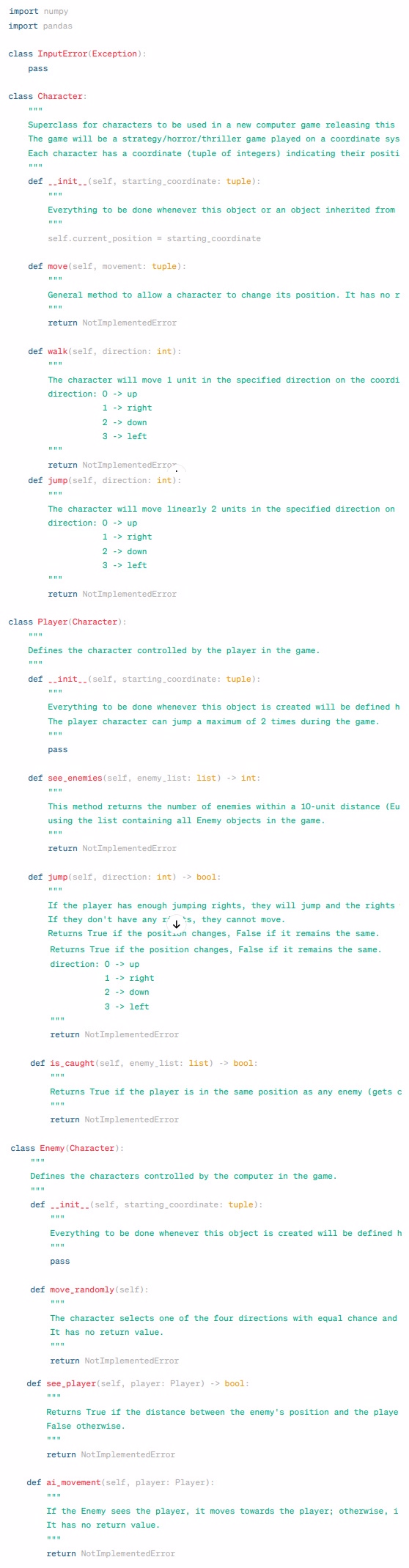 Please make sure that the code works and specify
