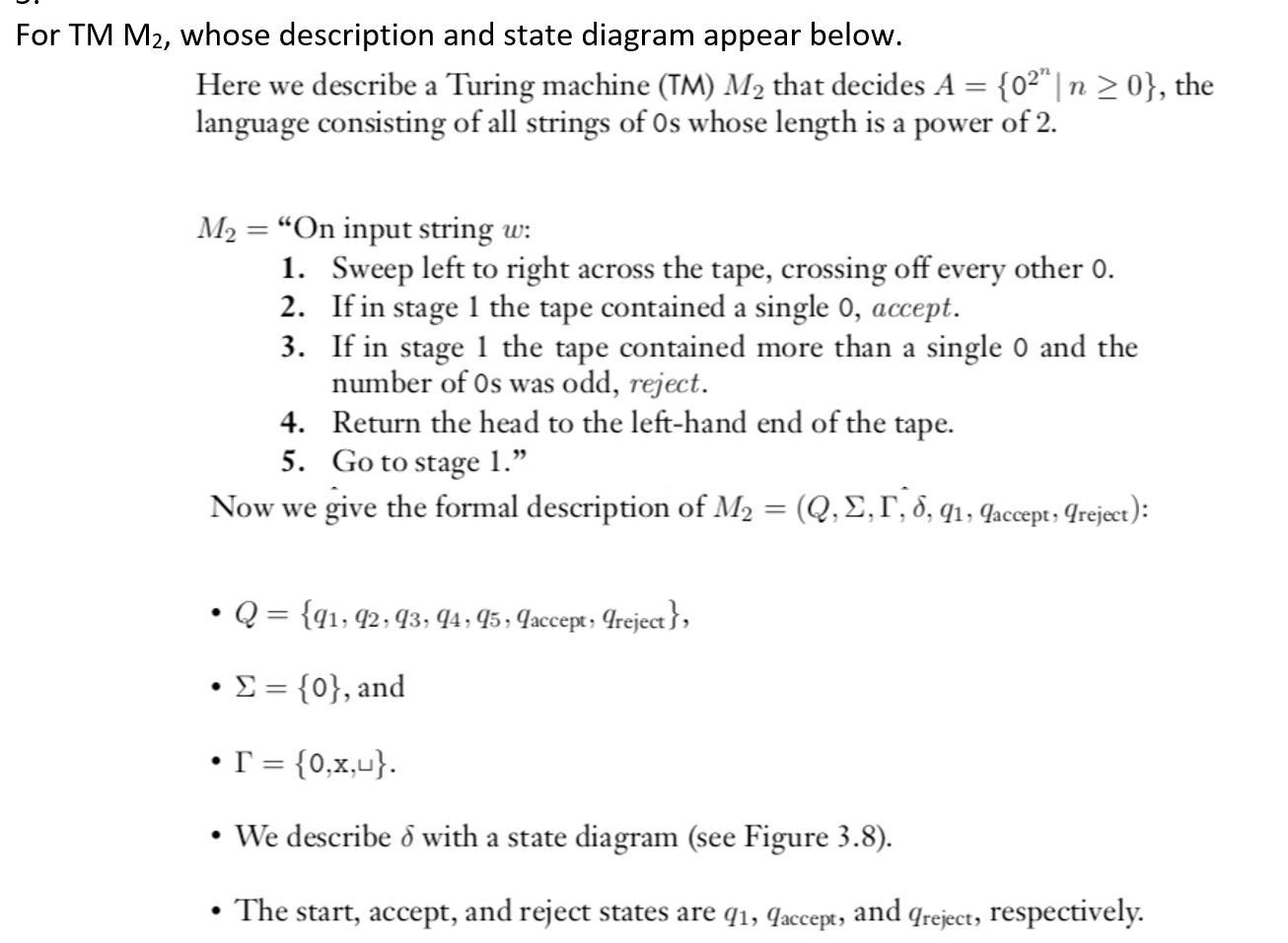 For T M M 2 , whose description and state diagram