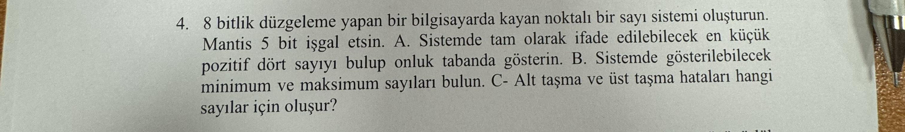 8 bitlik d zgeleme yapan bir bilgisayarda kayan