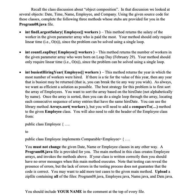 Recall the class discussion about "object