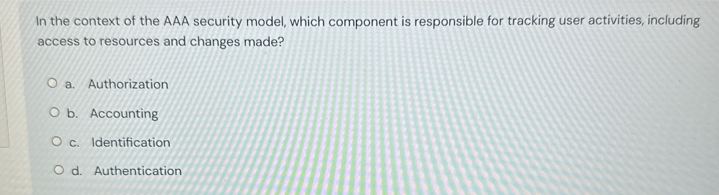 In the context of the AAA security model, which