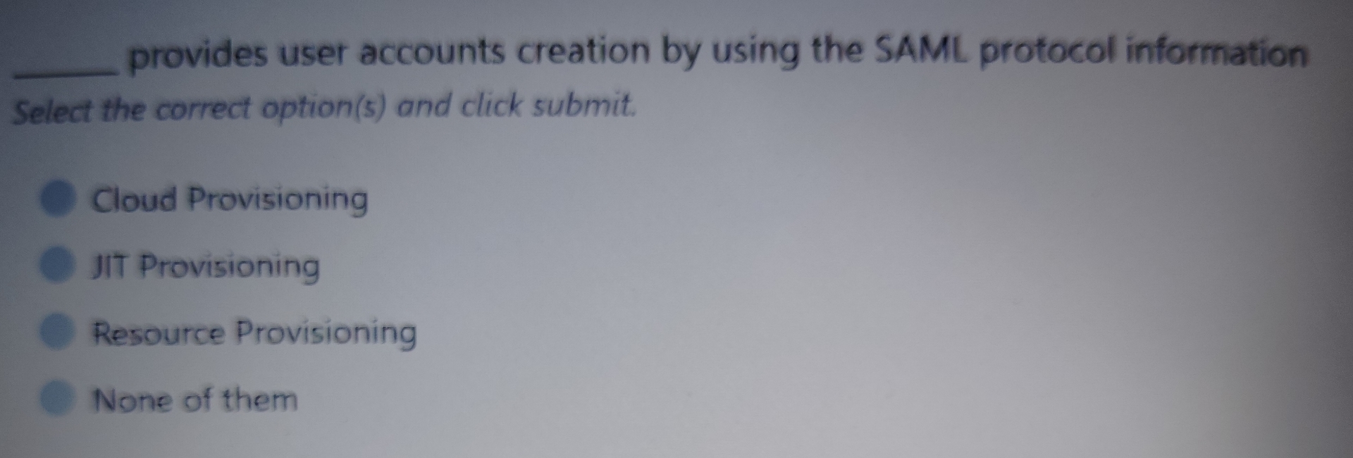 provides user accounts creation by using the SAML