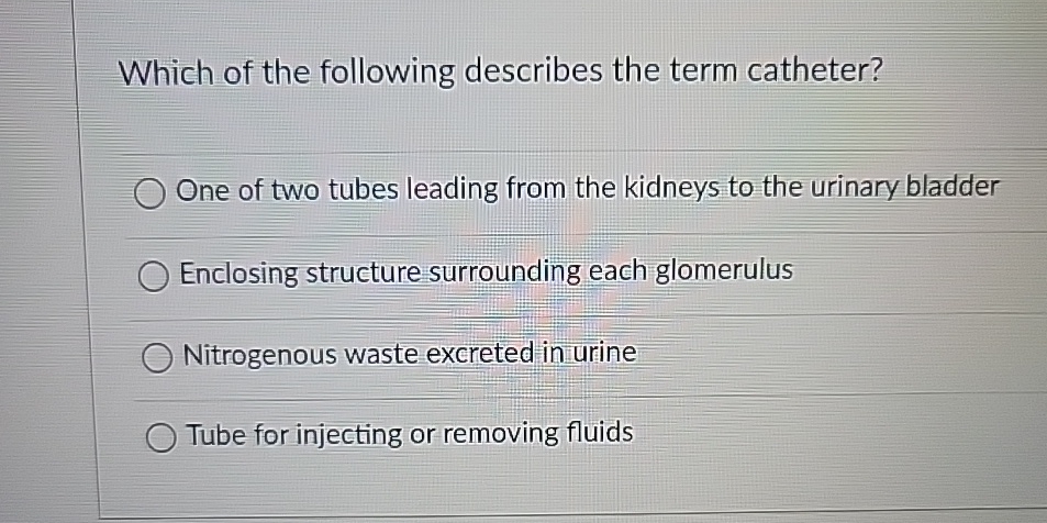 Which of the following describes the term