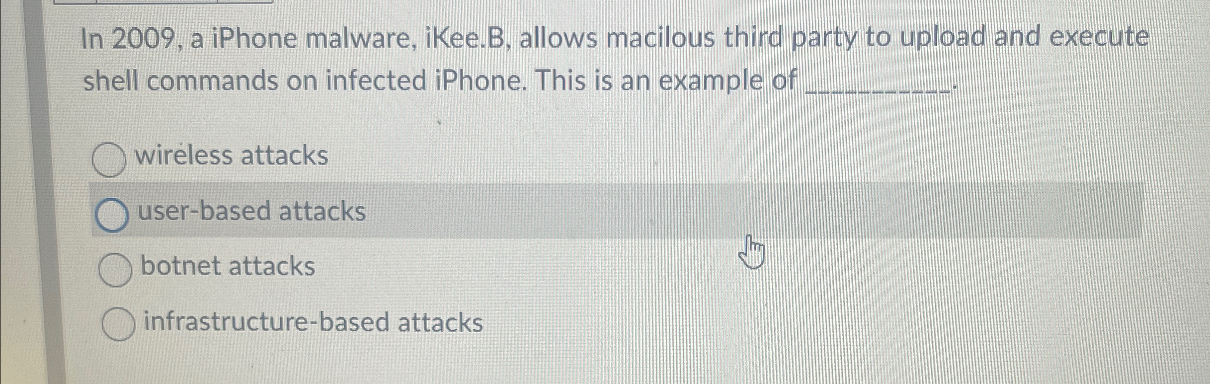 In 2 0 0 9 , a iPhone malware, iKee.B , allows