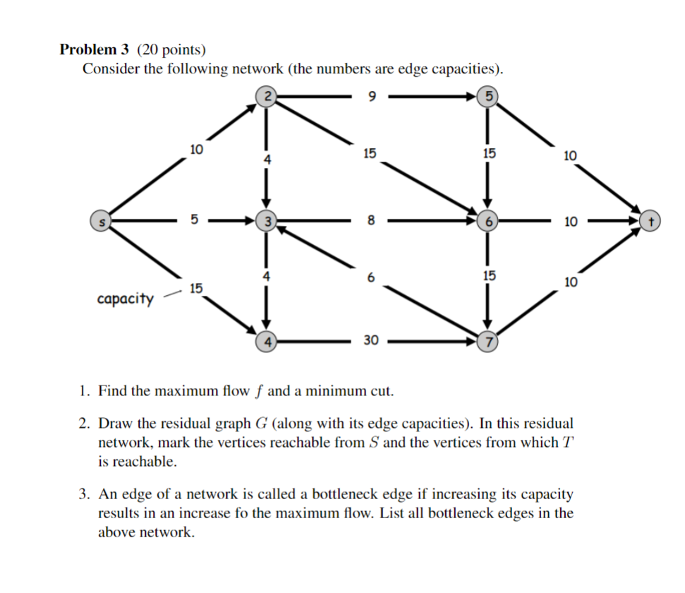 Problem 3 ( 2 0 points ) Consider the following