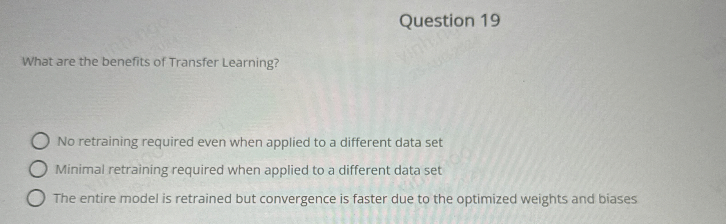 Question 1 9 What are the benefits of Transfer