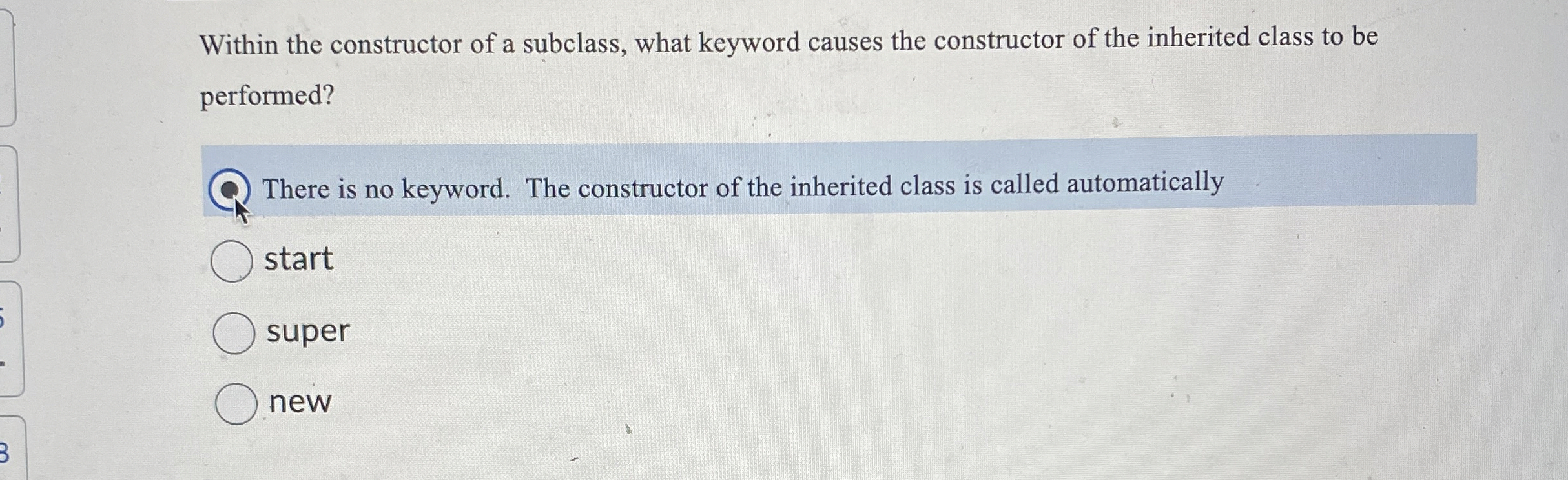 Within the constructor of a subclass, what