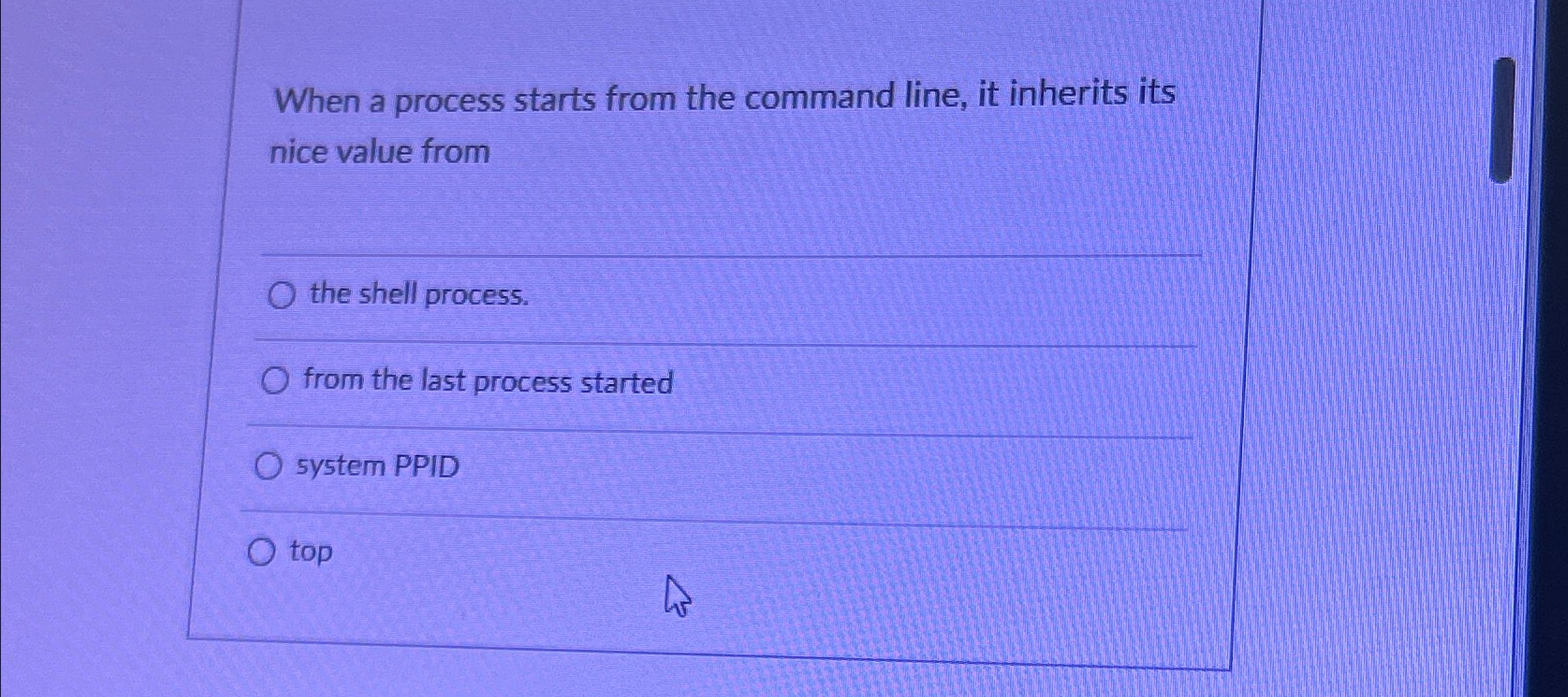 When a process starts from the command line, it