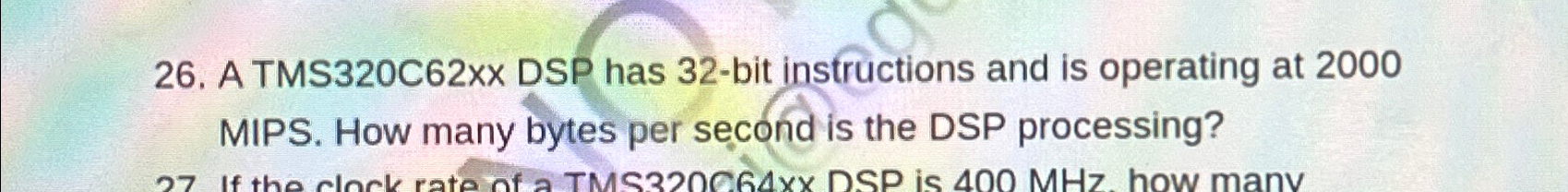A TMS 3 2 0 C 6 2 xx DSP has 3 2 - bit