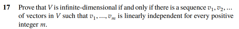 1 7 Prove that V is infinite - dimensional if and