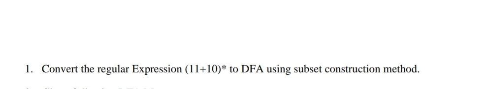 Convert the regular Expression ( 1 1 + 1 0 ) * *