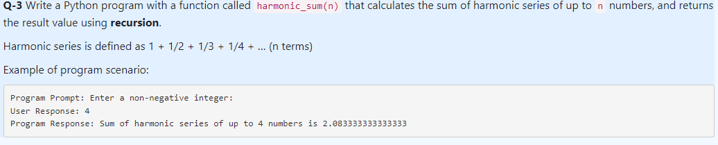 Q - 3 Write a Python program with a function