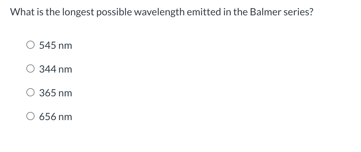 What is the longest possible wavelength emitted