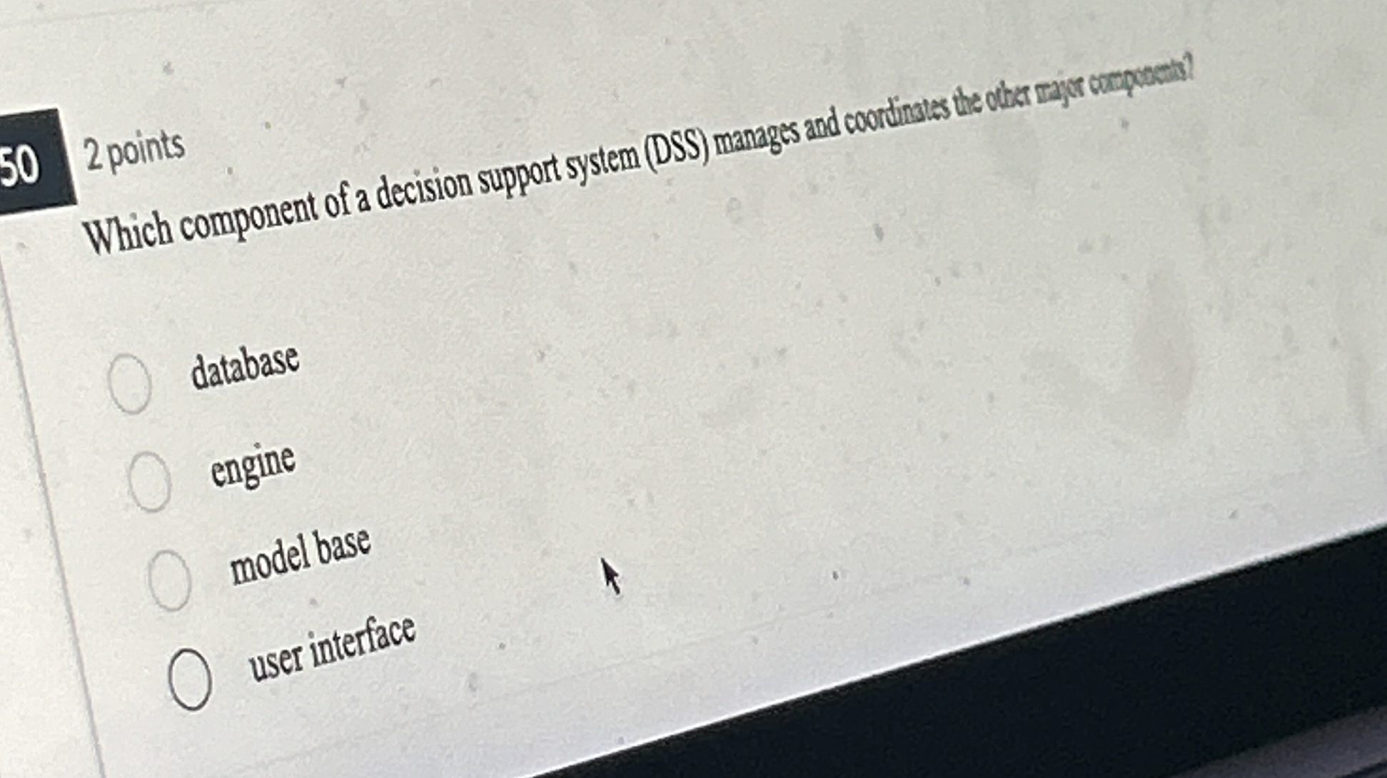 which ocmpent of a decision support system ( DSS