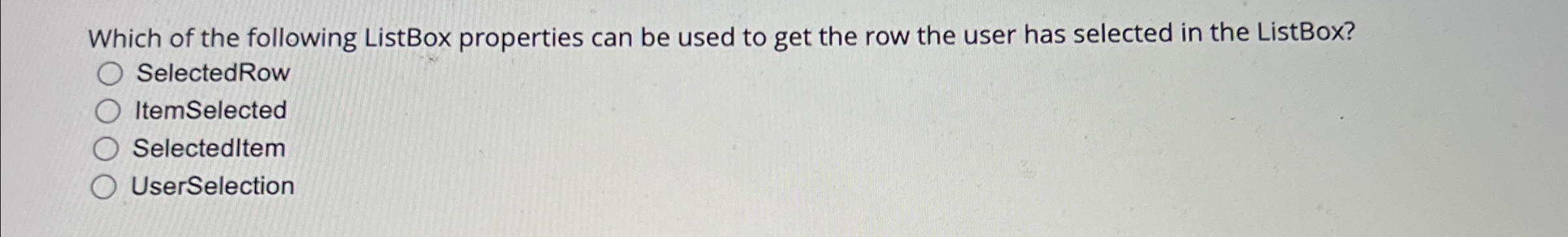 Which of the following ListBox properties can be