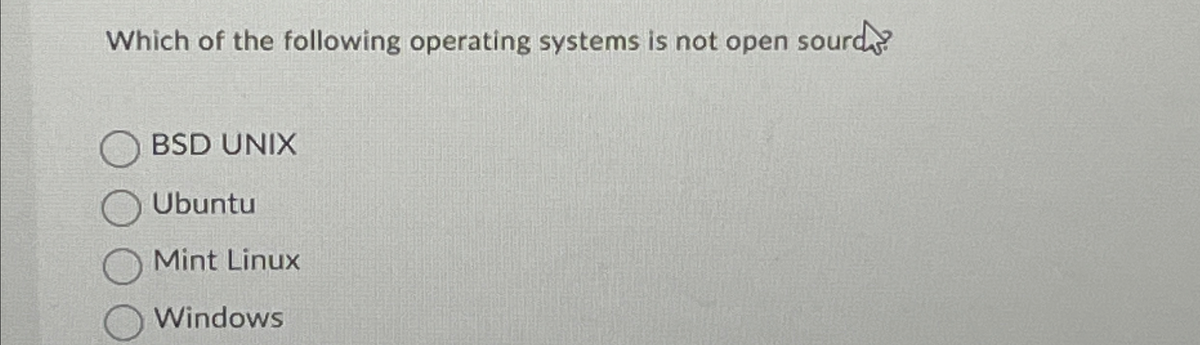 Which of the following operating systems is not
