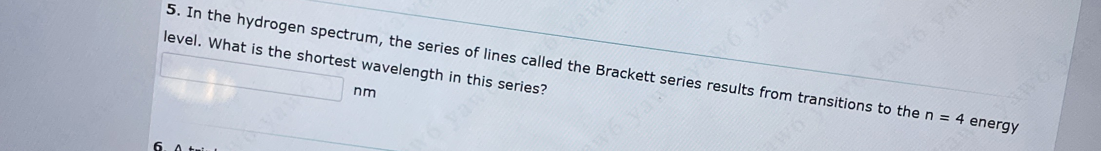 In the hydrogen spectrum, the series of lines
