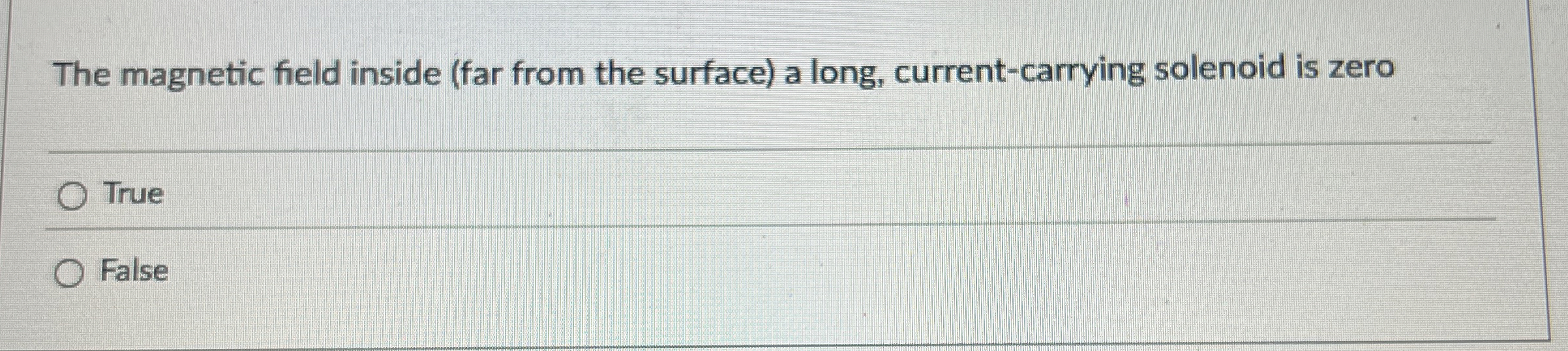The magnetic field inside ( far from the surface