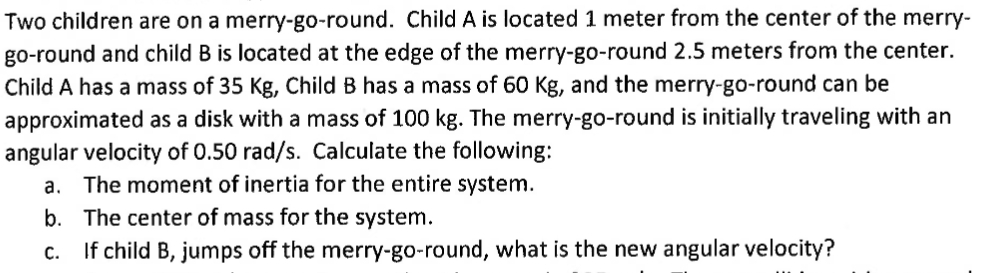 Two children are on a merry - go - round. Child A