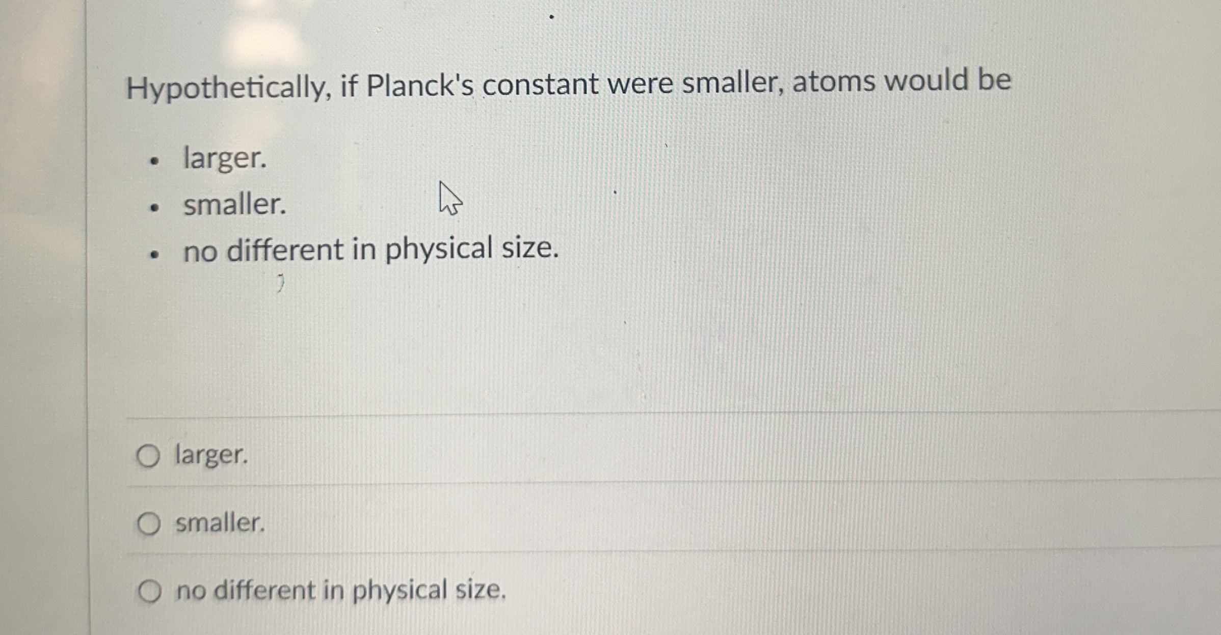 Hypothetically, if Planck's constant were