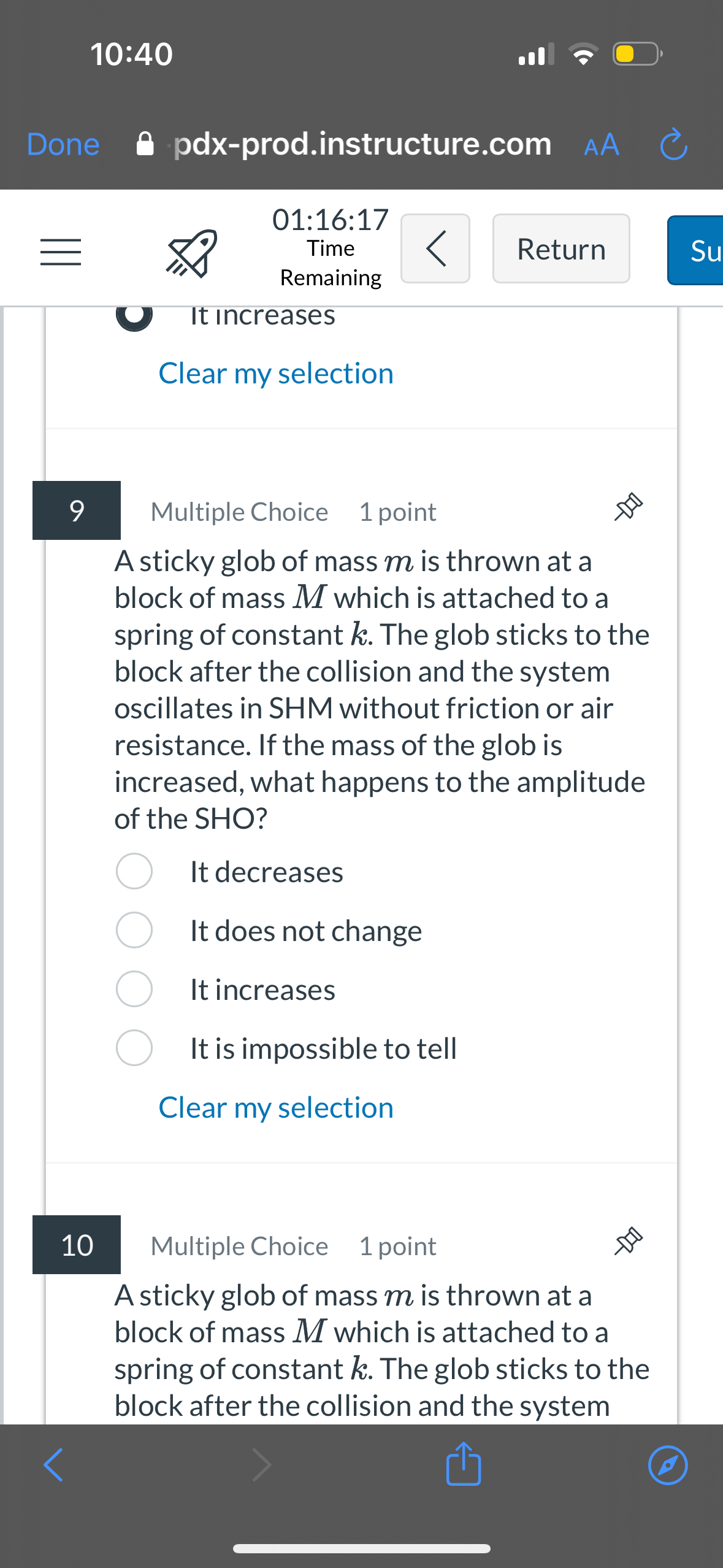 1 0 : 4 0 Done pdx - prod.instructure.com - = 0 1