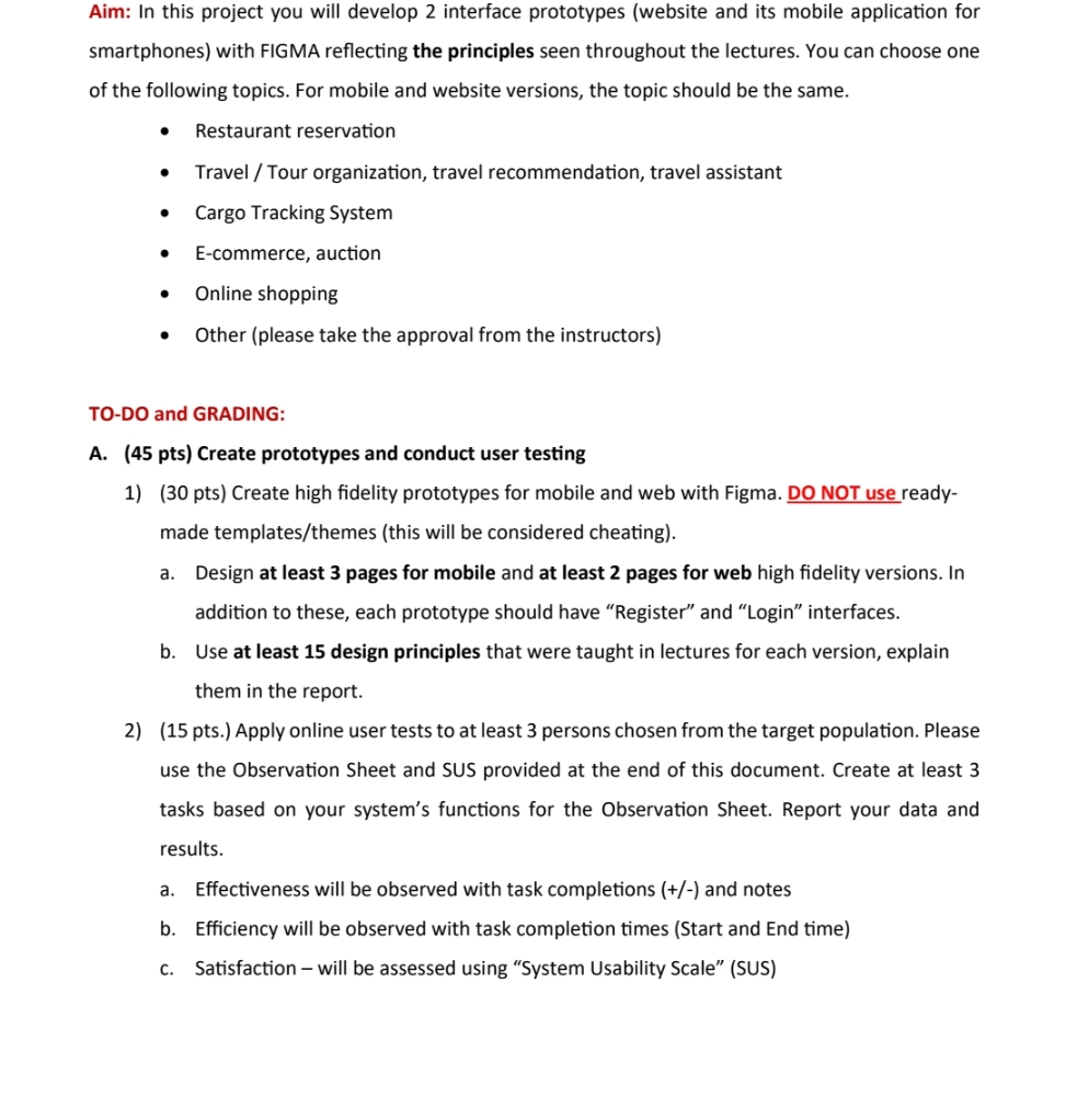 Aim: In this project you will develop 2 interface