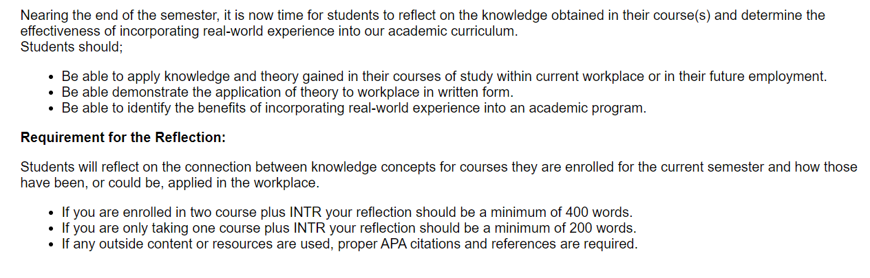 Nearing the end of the semester, it is now time