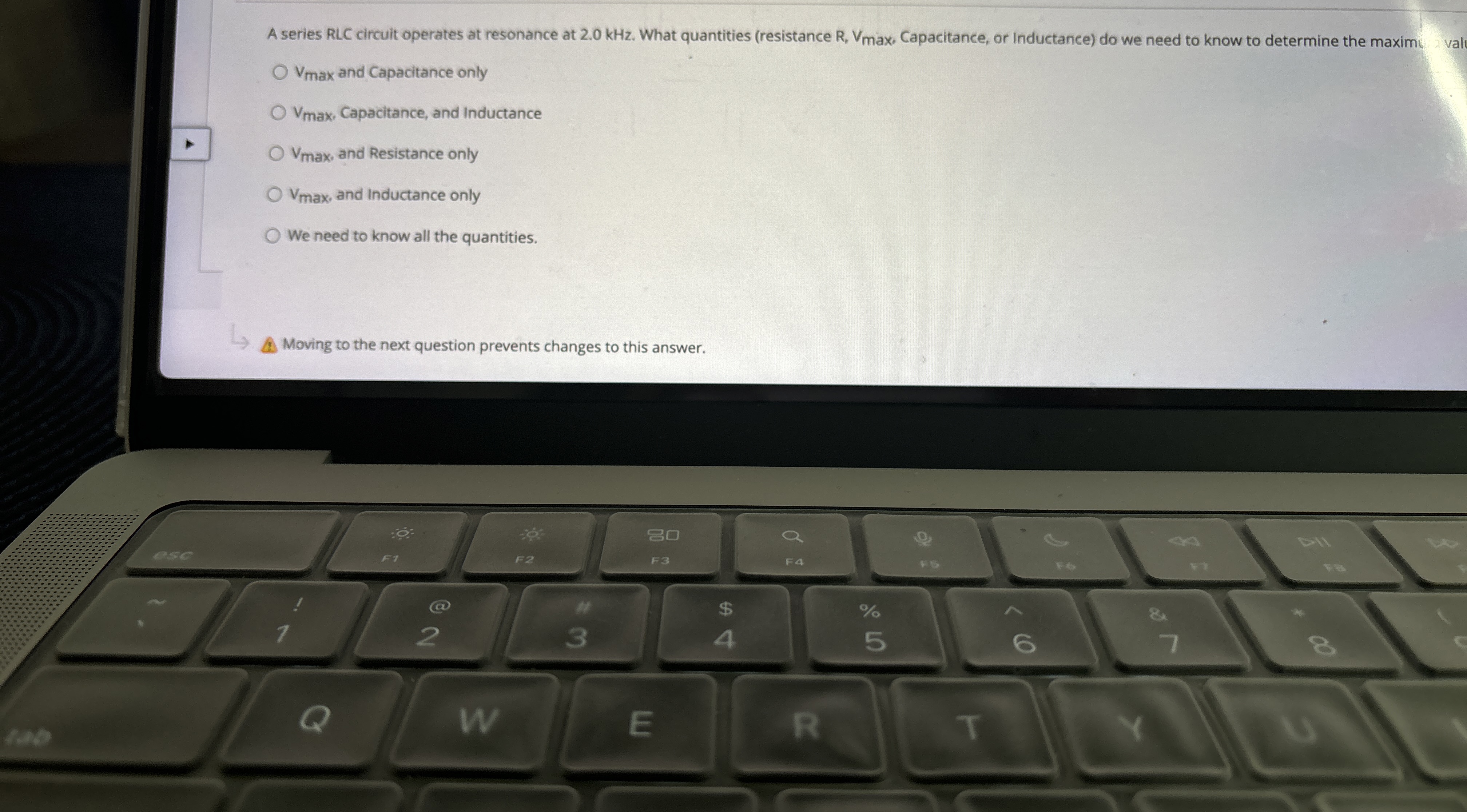 A series RLC circuit operates at resonance at 2 .
