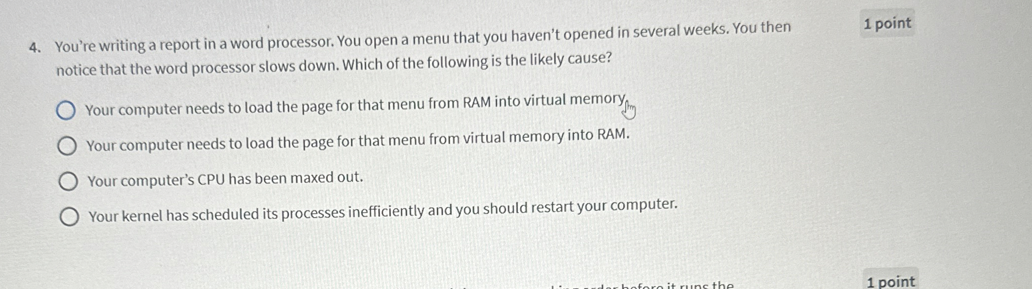 You're writing a report in a word processor. You