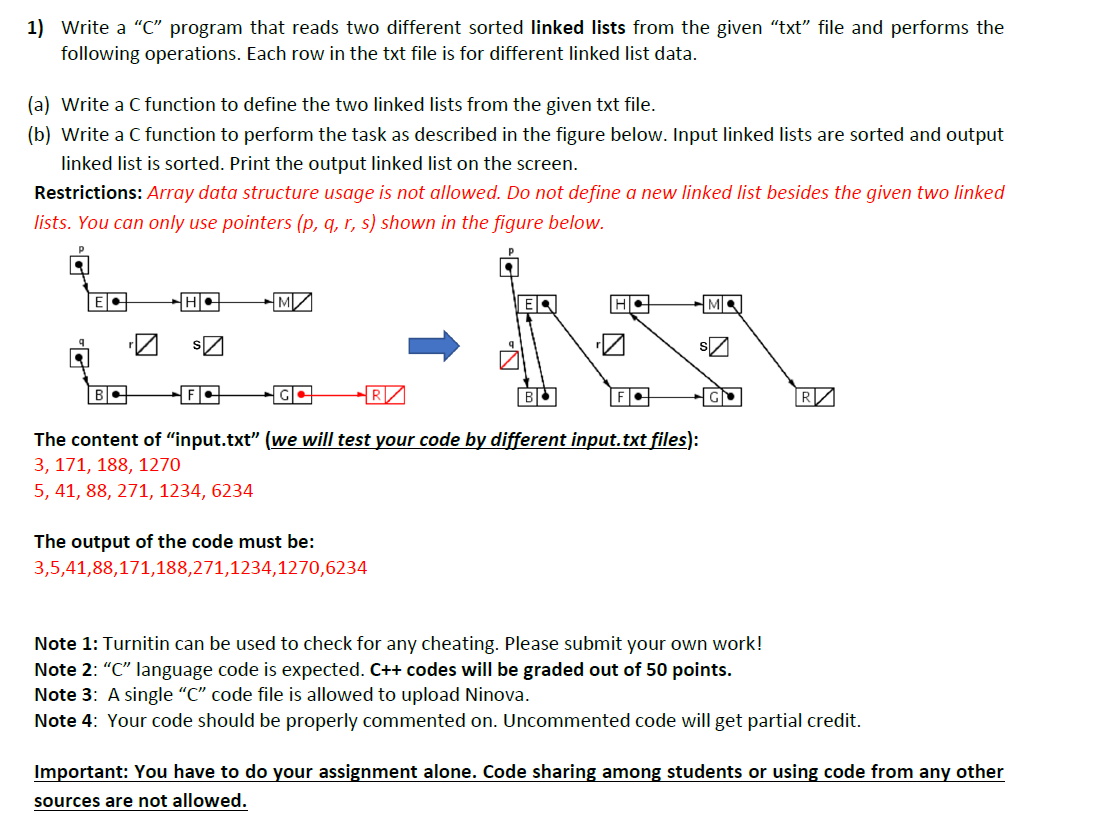 Write a " C " program that reads two different