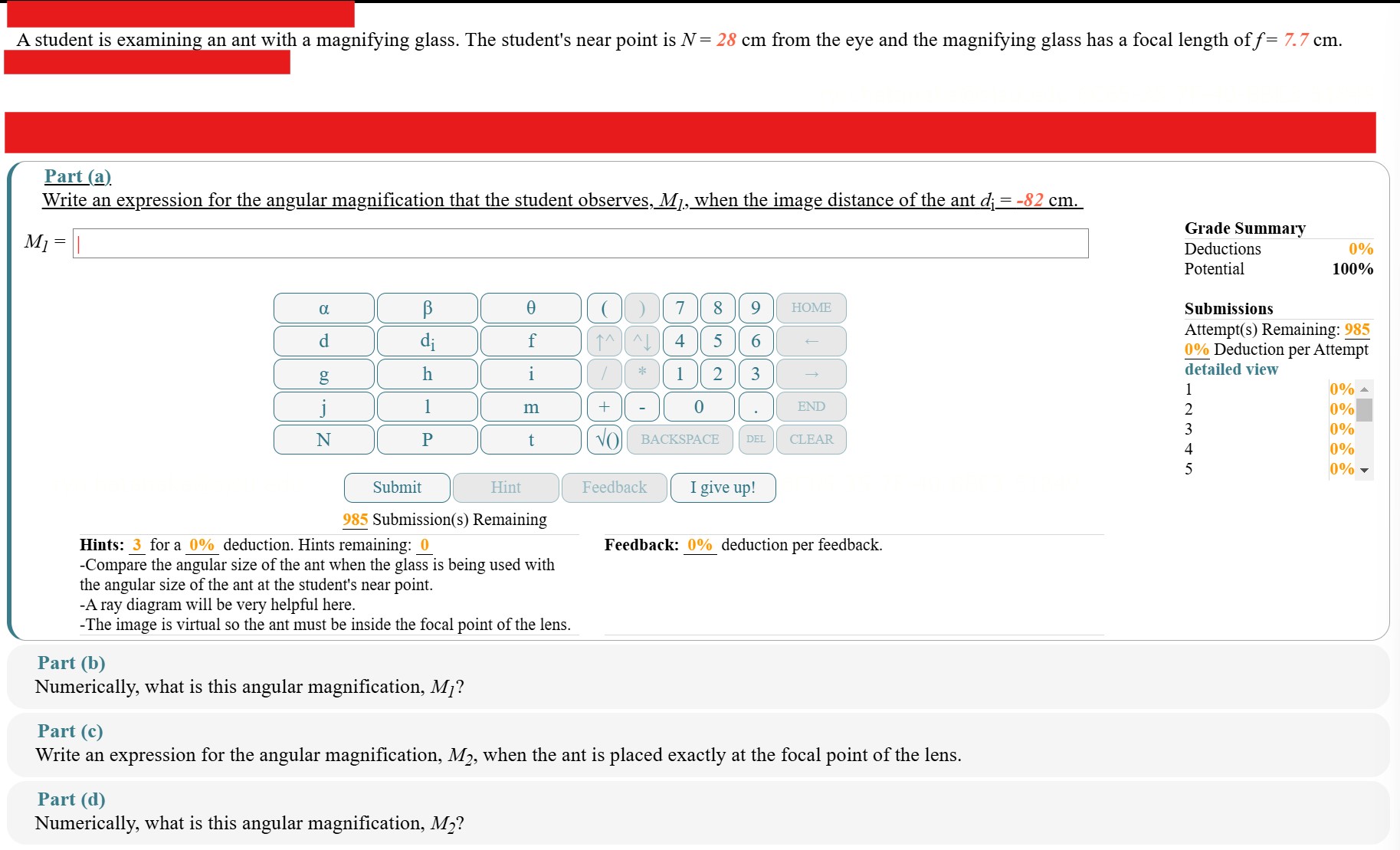 Need help with physics homework.