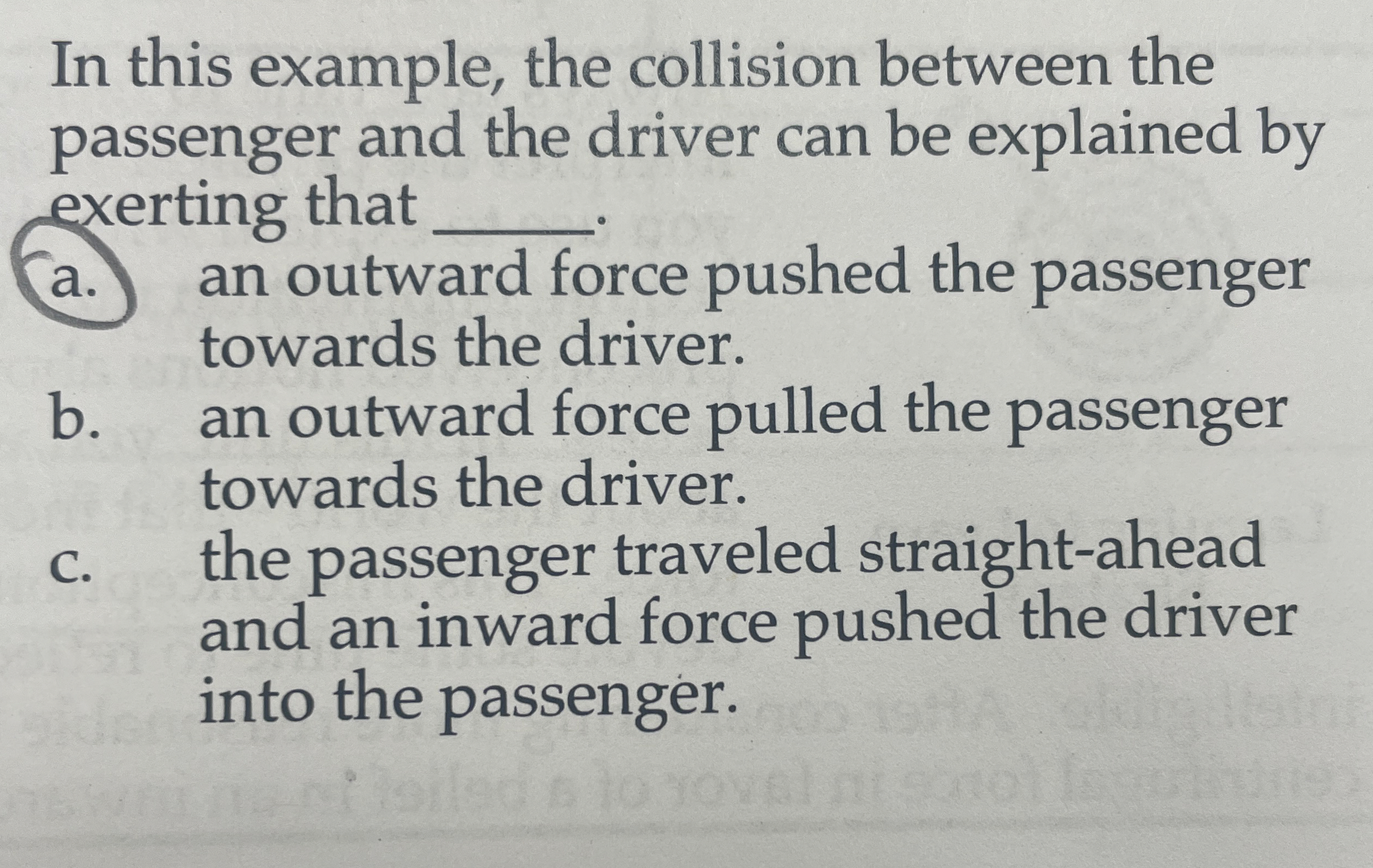 In this example, the collision between the